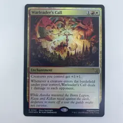 MTG Warleader’s Call FOIL MKM Red Enchantment EDH Token Anthem Magic Card LP - Image 1