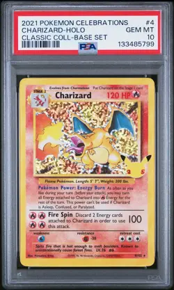 2021 POKEMON CELEBRATIONS CLASSIC COLLECTION #4 CHARIZARD-HOLO PSA 10 - Image 1
