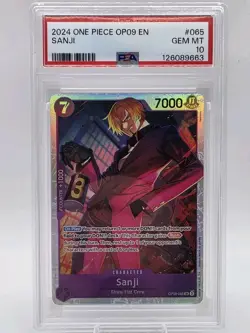 Namco One Piece Emperors in the New World Sanji OP09-065 Foil PSA 10 - Image 1