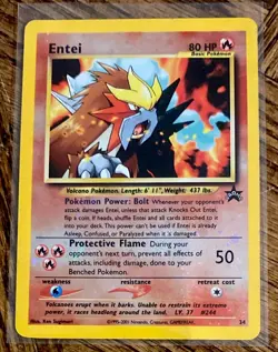 2001 POKEMON BLACK STAR PROMO ENTEI REVERSE HOLO CARD 34/53 BASIC 80 HP - Image 1