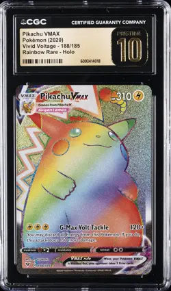 2020 POKEMON VIVID VOLTAGE #188 PIKACHU CGC 10 PRISTINE - Image 1