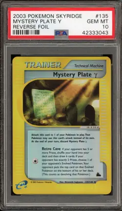 Pokemon Mystery Plate Y Skyridge Reverse Holo #135 PSA 10 Gem Mint - Image 1