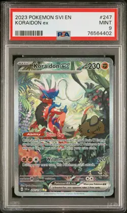 Pokemon Koraidon EX TCG Card 247/198 Scarlet & Violet Base SIR *PSA 9* - Image 1
