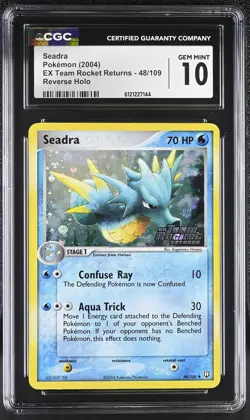 CGC 10 Seadra EX Team Rocket Returns 48/109 Reverse Holo STAMPED Pokemon Card - Image 1