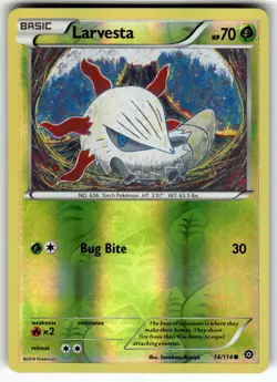 Larvesta 14/114 XY - Steam Siege NM Pokemon Card TCG - Image 1