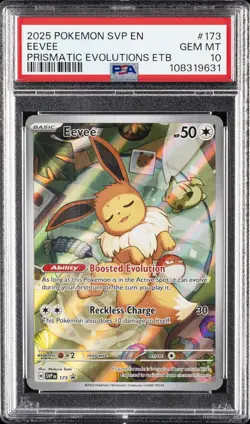 2025 POKEMON SVP EN-SV BLACK STAR PROMO #173 EEVEE PSA 10 - Image 1