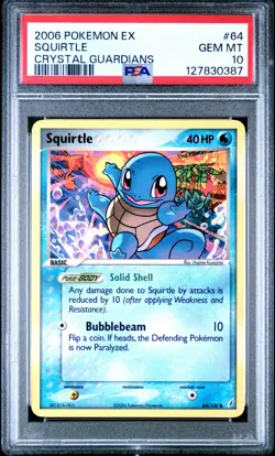 2006 POKEMON EX CRYSTAL GUARDIANS #64 SQUIRTLE PSA 10 - Image 1