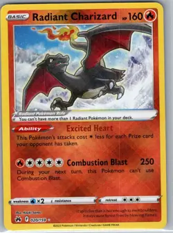 Radiant Charizard 020/159 Crown Zenith - Pokemon Card - NM - Image 1