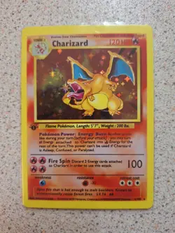 Charizard 1st Edition Style Replica Custom Base Set Rare Holo 4/102 Pokemon Fan - Image 1