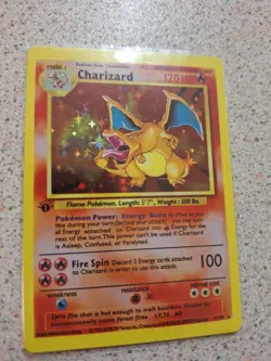 Charizard 1st Edition Style Replica Custom Base Set Rare Holo 4/102 Pokemon Fan - Image 2