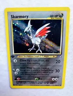 FIRST EDITION SKARMORY NEO GENESIS 13/111 1st Edition Holo Rare 2000 Pokemon TCG - Image 3