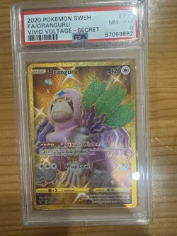 Pokemon Sword & Shield Vivid Voltage SECRET GOLD 199 ORANGURU PSA 8 NM-MT GRADED - Image 1