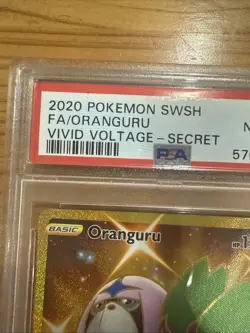 Pokemon Sword & Shield Vivid Voltage SECRET GOLD 199 ORANGURU PSA 8 NM-MT GRADED - Image 2