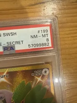 Pokemon Sword & Shield Vivid Voltage SECRET GOLD 199 ORANGURU PSA 8 NM-MT GRADED - Image 3
