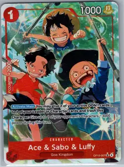 Ace & Sabo & Luffy (Alt Art) OP13-007 English Carrying His Will - One Piece - NM - Image 1