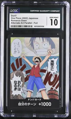 CGC 10 GEM MINT JAPANESE ONE PIECE 2022 DON!! CARD Alternate Art Parallel NR4 - Image 1
