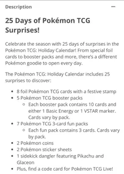 Pokemon TCG: 2023 Holiday Advent Calendar Includes 25 Surprises Factory Sealed 820650852565 - Image 3