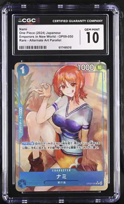 CGC 10 GEM MINT Japanese One Piece 2024 NAMI OP09-050 ALTERNATE ART NR4 - Image 1
