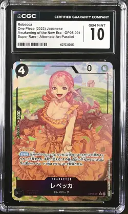 CGC 10 GEM MINT JAPANESE ONE PIECE 2023 REBECCA OP05-091 ALTERNATE ART NR4 - Image 1