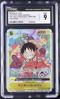CGC 9 MINT Japanese ONE PIECE 2024 Monkey D. Luffy OP07-109 500 Years SR NR4 - Image 1