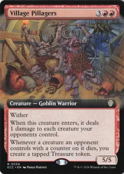 Village Pillagers (Extended Art) Commander: Lorwyn Eclipsed Normal NM 34 - Image 1