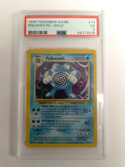 Graded PSA 5 1999 Pokemon Game - Poliwrath - HOLO #13 - Image 1