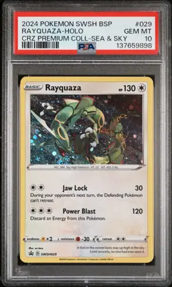 2024 POKEMON SWSH BLACK STAR PROMO #029 RAYQUAZA-HOLO PSA 10 - Image 1