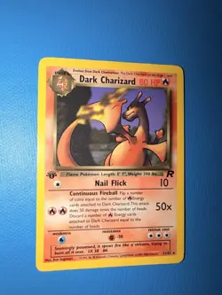 Pokemon TCG Dark Charizard 21/82 Base Set Non-Holo Rare Card LP * 1st Edition - Image 1