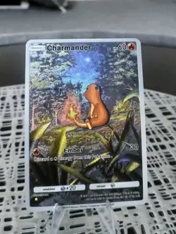 🔥Pokemon TCG Pocket Charmander Genetic Apex CUSTOM Full Alt Art Holo+ TOPLOADER - Image 1