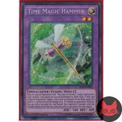 Yugioh Time Magic Hammer DRL2-EN009 Secret Rare 1st Edition NM - Image 1
