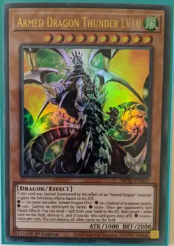 YuGiOh Armed Dragon Thunder LV10 Ultra Rare 1st Edition MP22-EN001 - Image 1