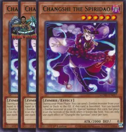 Yugioh! 3x Changshi the Spiridao MZMU-EN097 Rare 1st Ed NM - Image 1