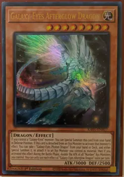 YuGiOh Galaxy-Eyes Afterglow Dragon Ultra Rare 1st Edition RA01-EN017 - Image 1