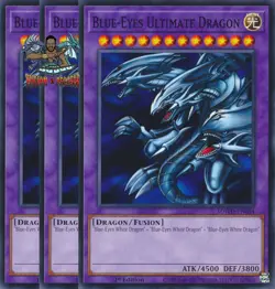 Yugioh! 3x Blue-Eyes Ultimate Dragon SDWD-EN034 Common NM - Image 1