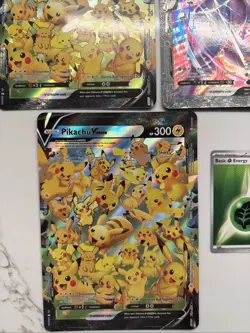 Pokemon TCG Jumbo Card V-Union Lot. Zacian 2x, Pikachu 2x, Mewtwo 1x - Image 5