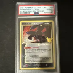 Pokemon Umbreon Gold Star 17/25 Holo Card Celebrations 25th Anniversary PSA 10 - Image 1