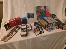 Magic the Gathering MTG Lot w/boxes, dice, sleeves, lands, foils, rare , vintage - Image 3