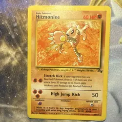 Pokemon Hitmonlee 22/62 Fossil 60HP Rare Regular Basic Wizards of the Coast - Image 1