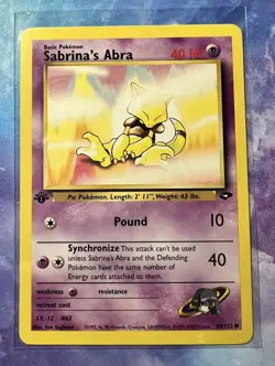 *1st Edition*! 2000 Vintage Pokemon Gym Challenge Sabrina’s Abra 93/132 NM - Image 1