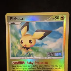 Pokemon TCG Pichu 45/100 Stormfront Reverse Holo Uncommon Basic 50HP 2008 - Image 3