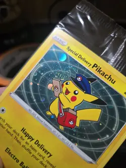 Pokemon Special Delivery Pikachu with SWIRL SWSH074 Black Star Promo SEALED - Image 1