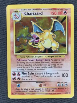 Pokemon TCG Charizard 4/102 Base Set Unlimited Holo Rare Card 1999 WOTC Vintage - Image 1
