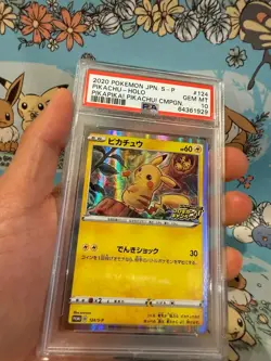 2020 Pokemon Japanese Pikapika Pikachu Campaign #124 Pikachu HOLO PSA 10 - Image 2