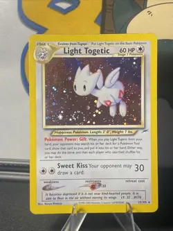 Pokemon TCG Light Togetic 15/105 Neo Destiny Unlimited Holo Rare Vintage 2000 - Image 1