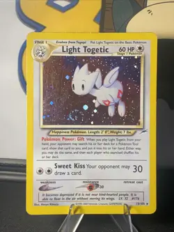 Pokemon TCG Light Togetic 15/105 Neo Destiny Unlimited Holo Rare Vintage 2000 - Image 2