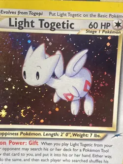 Pokemon TCG Light Togetic 15/105 Neo Destiny Unlimited Holo Rare Vintage 2000 - Image 3