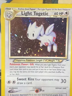 Pokemon TCG Light Togetic 15/105 Neo Destiny Unlimited Holo Rare Vintage 2000 - Image 4