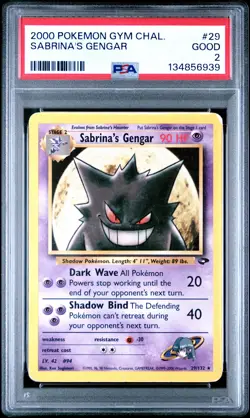 2000 POKEMON GYM CHALLENGE #29 SABRINA'S GENGAR PSA 2 - Image 1