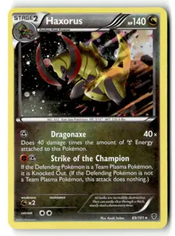 Haxorus 69/101 Cosmo Holo Rare Plasma Blast Pokemon Near Mint - Image 1