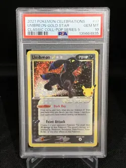 2021 Pokemon Celebrations Umbreon Gold Star 17/17 PSA 10 GEM MT - Image 1
